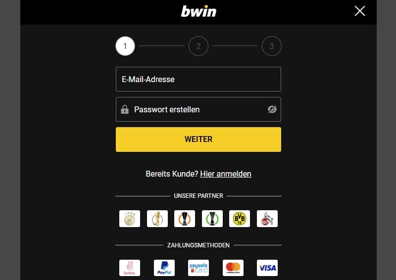 Bwin Registrierung