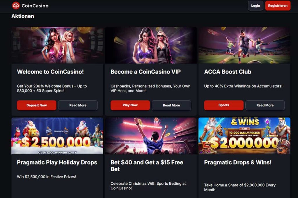 CoinCasino Bonuse