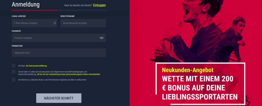 Rabona Anmeldung